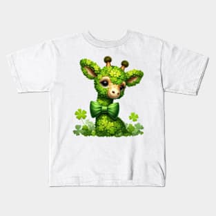 Clover Giraffe St Patricks Day Kids T-Shirt